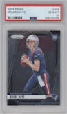 Drake Maye from the 2024 Panini Prizm set graded by PSA and given an overall grade of 10.