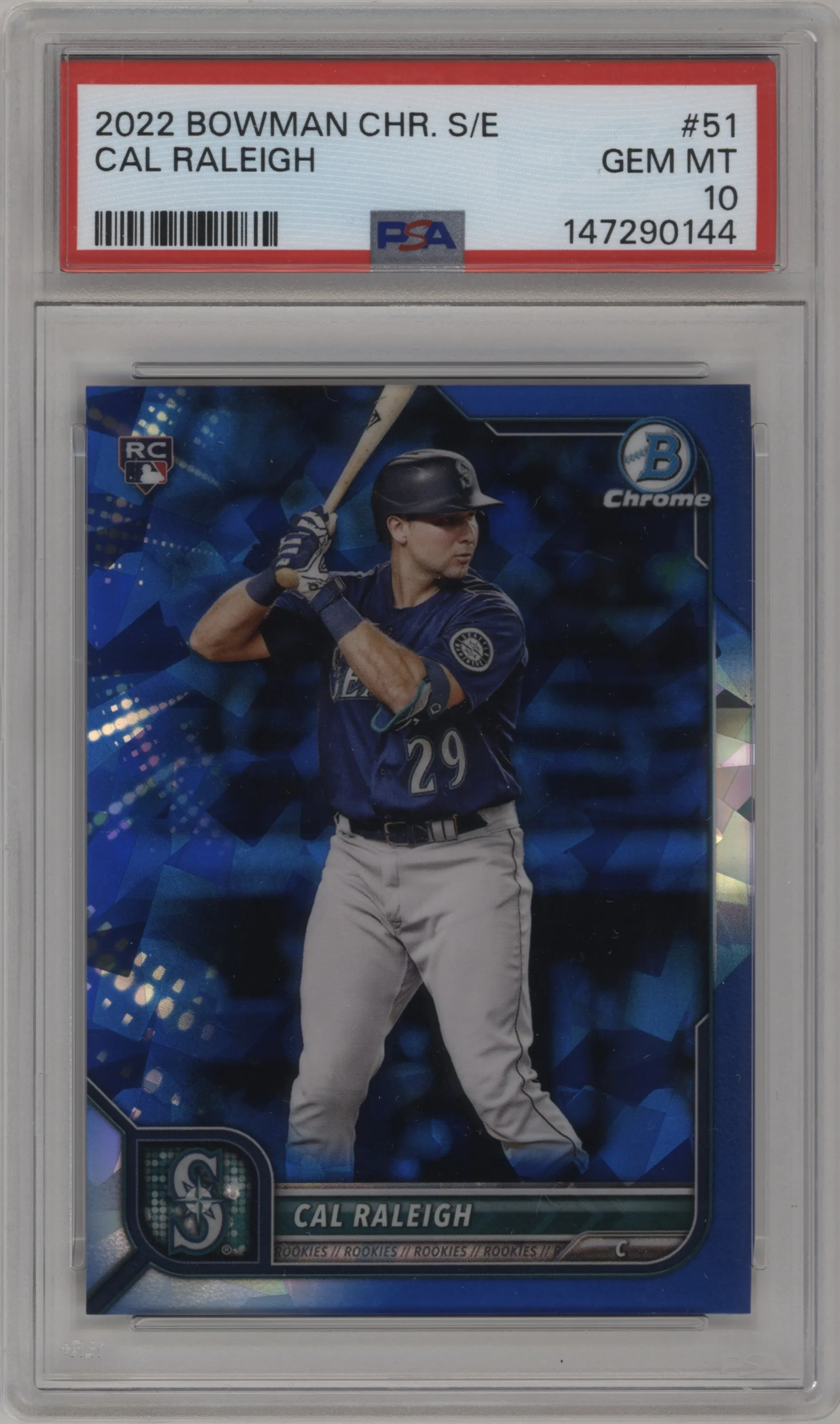 2022 Bowman Chrome Sapphire Edition Cal Raleigh PSA 10