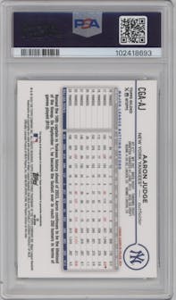 Aaron Judge from the 2024 Topps Gilded Collection set graded by PSA and given an overall grade of 10.