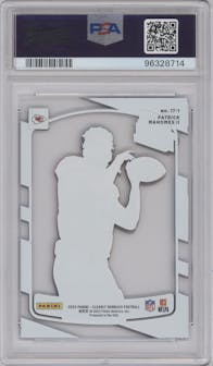 Patrick Mahomes II from the 2022 Clearly Donruss set graded by PSA and given an overall grade of 8.