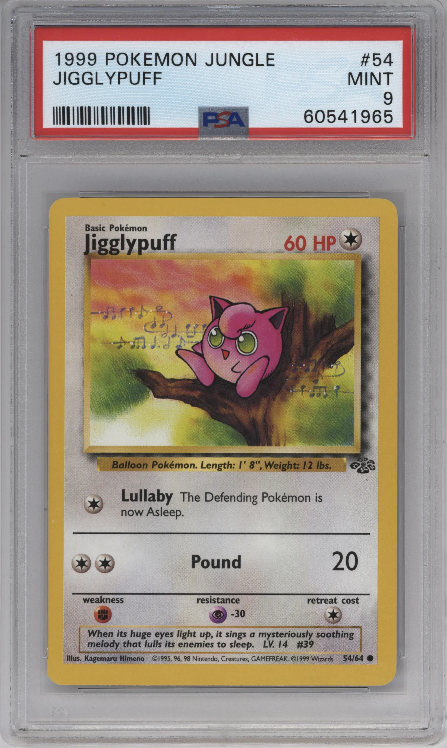 1999 Pokemon Jungle Jigglypuff #54 PSA 9