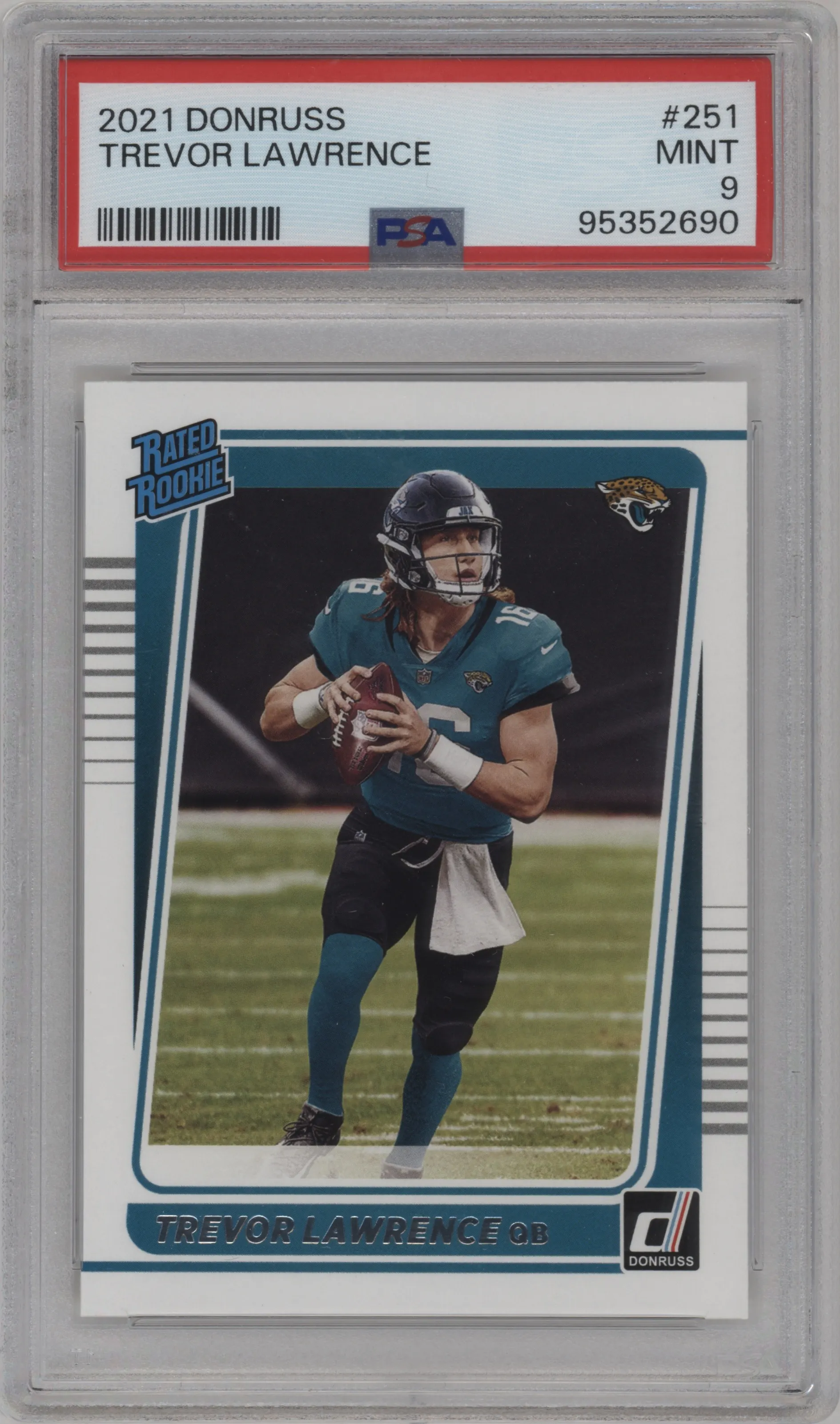 2021 Panini Donruss Rated Rookie Trevor Lawrence #251 PSA 9
