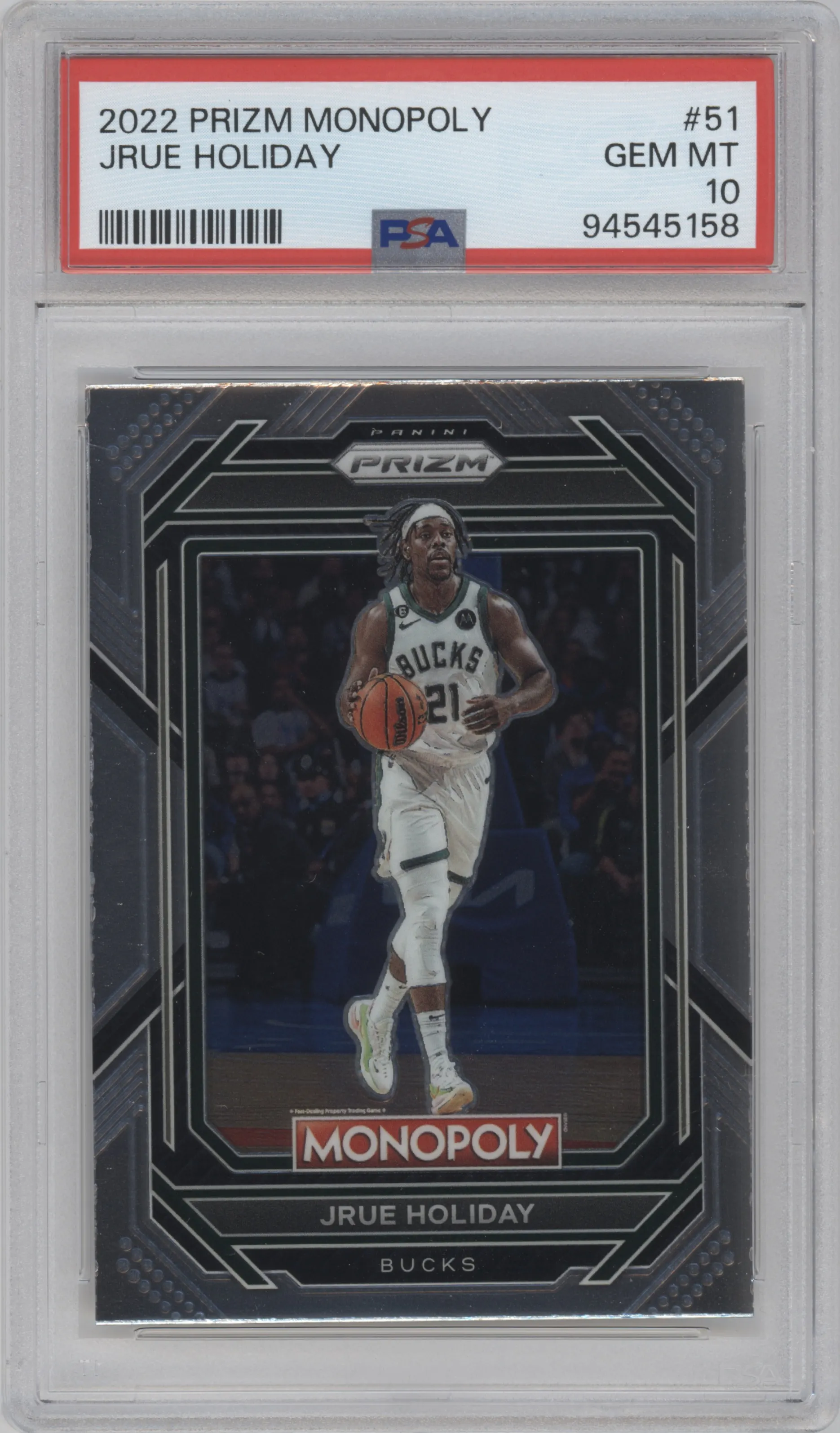 2022 Panini Prizm Monopoly Jrue Holiday #51 PSA 10