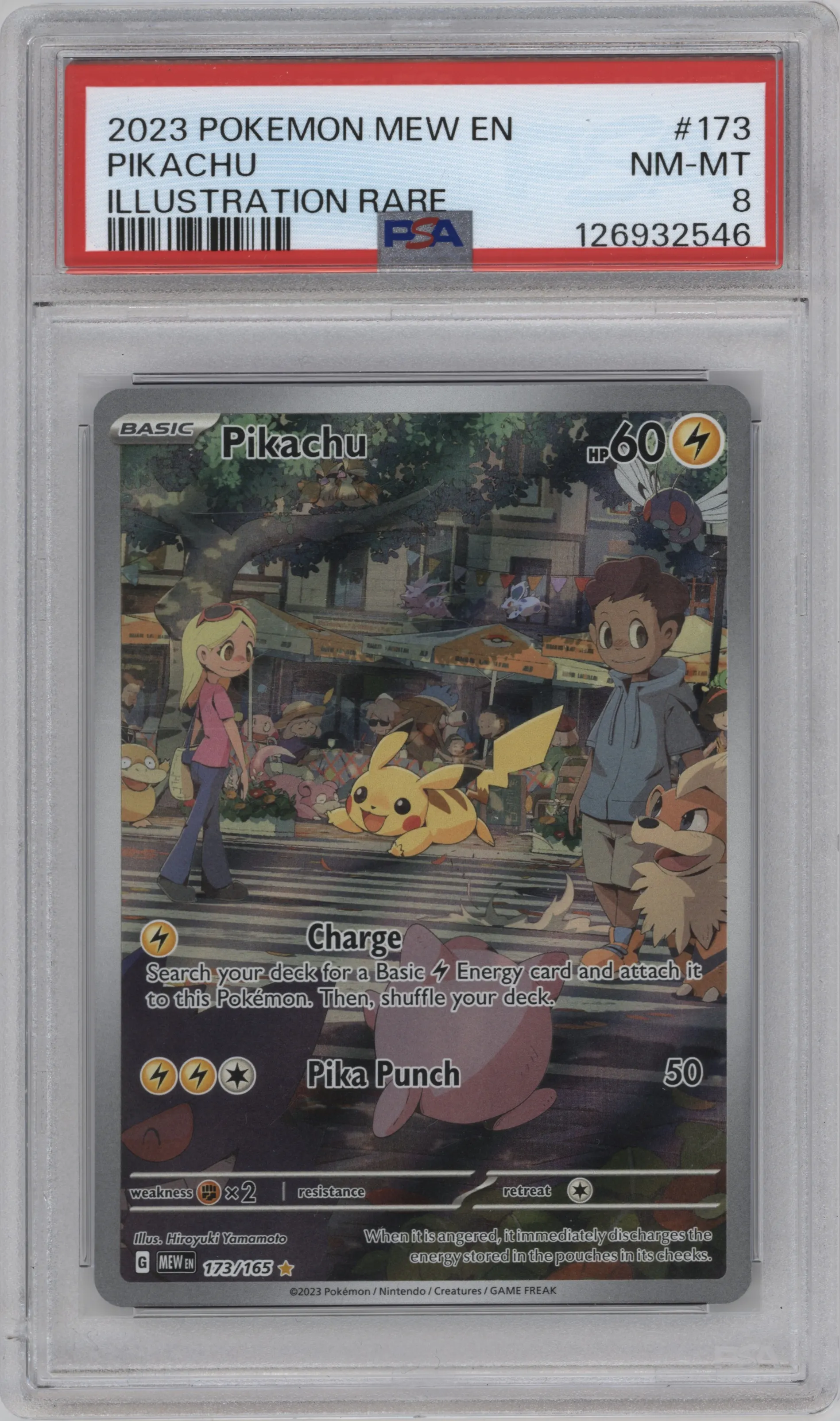 2023 Pokemon SV Pikachu #173 PSA 8