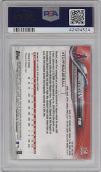 Shohei Ohtani from the 2018 Topps Chrome set graded by PSA and given an overall grade of 10.