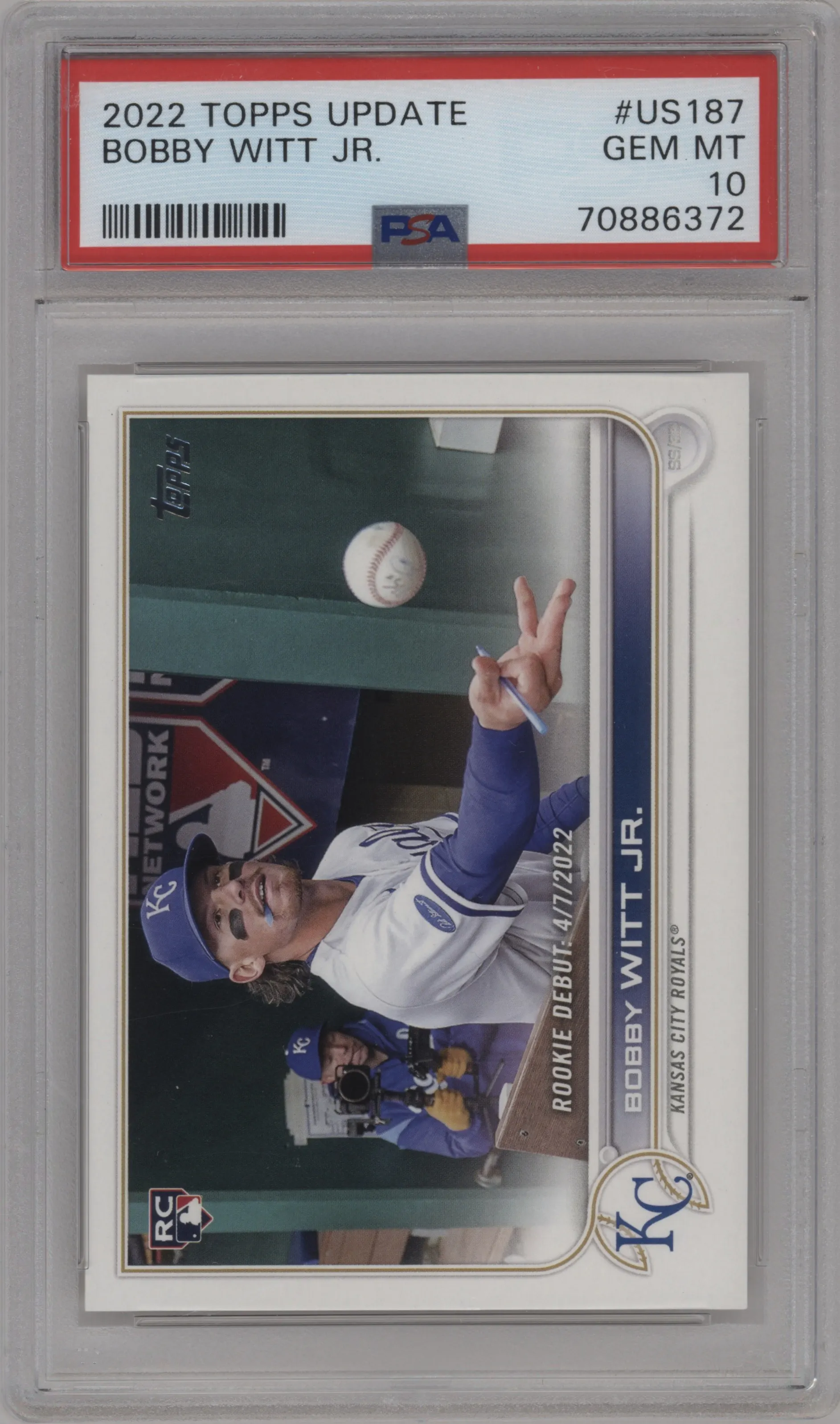 2022 Topps Update Bobby Witt Jr. PSA 10