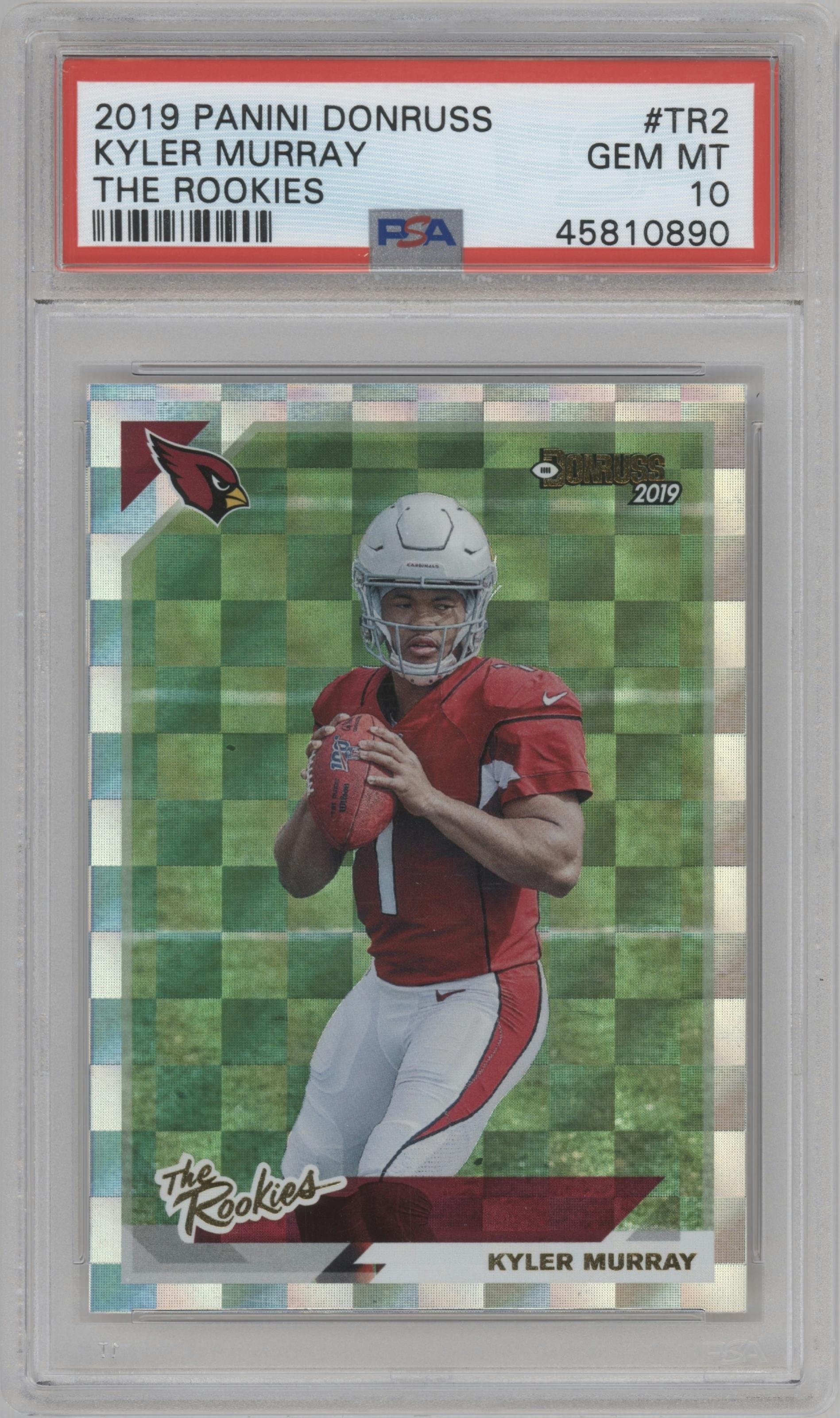 Kyler Murray from the 2019 Panini Donruss set graded by PSA and given an overall grade of 10.
