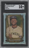 Jackson Chourio from the 2024 Topps Allen & Ginter set featuring a Refractor parallel graded by SGC and given an overall grade of 10.