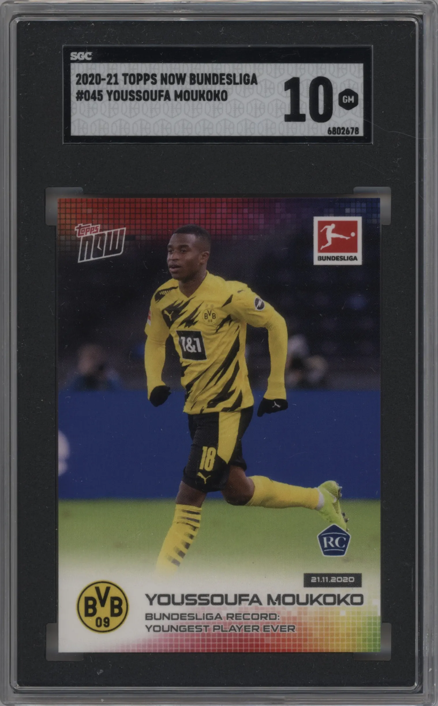 2020 Topps Now Bundesliga Youssoufa Moukoko #045 SGC 10