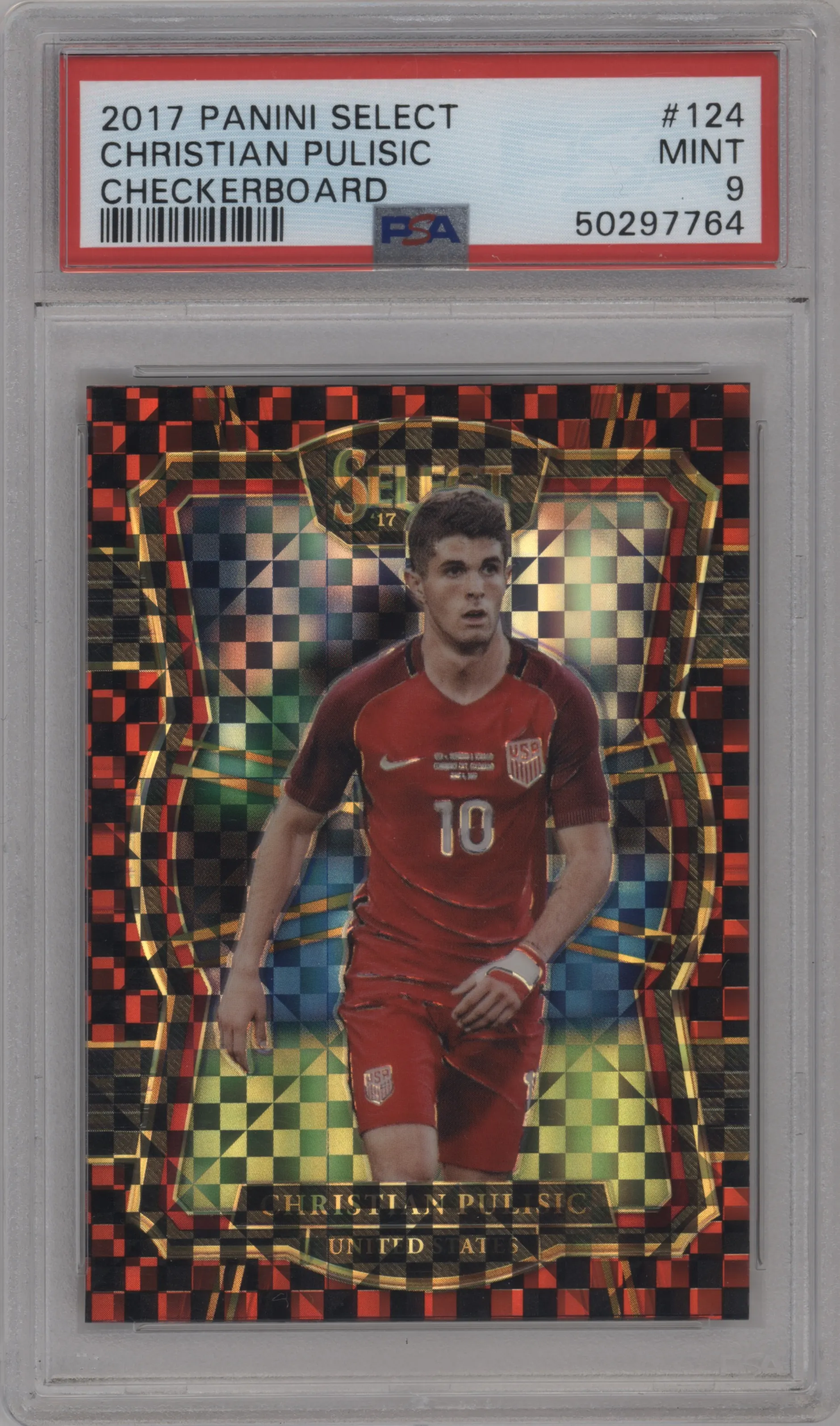 2017 Panini Select Mezzanine Christian Pulisic Checkerboard #124 PSA 9