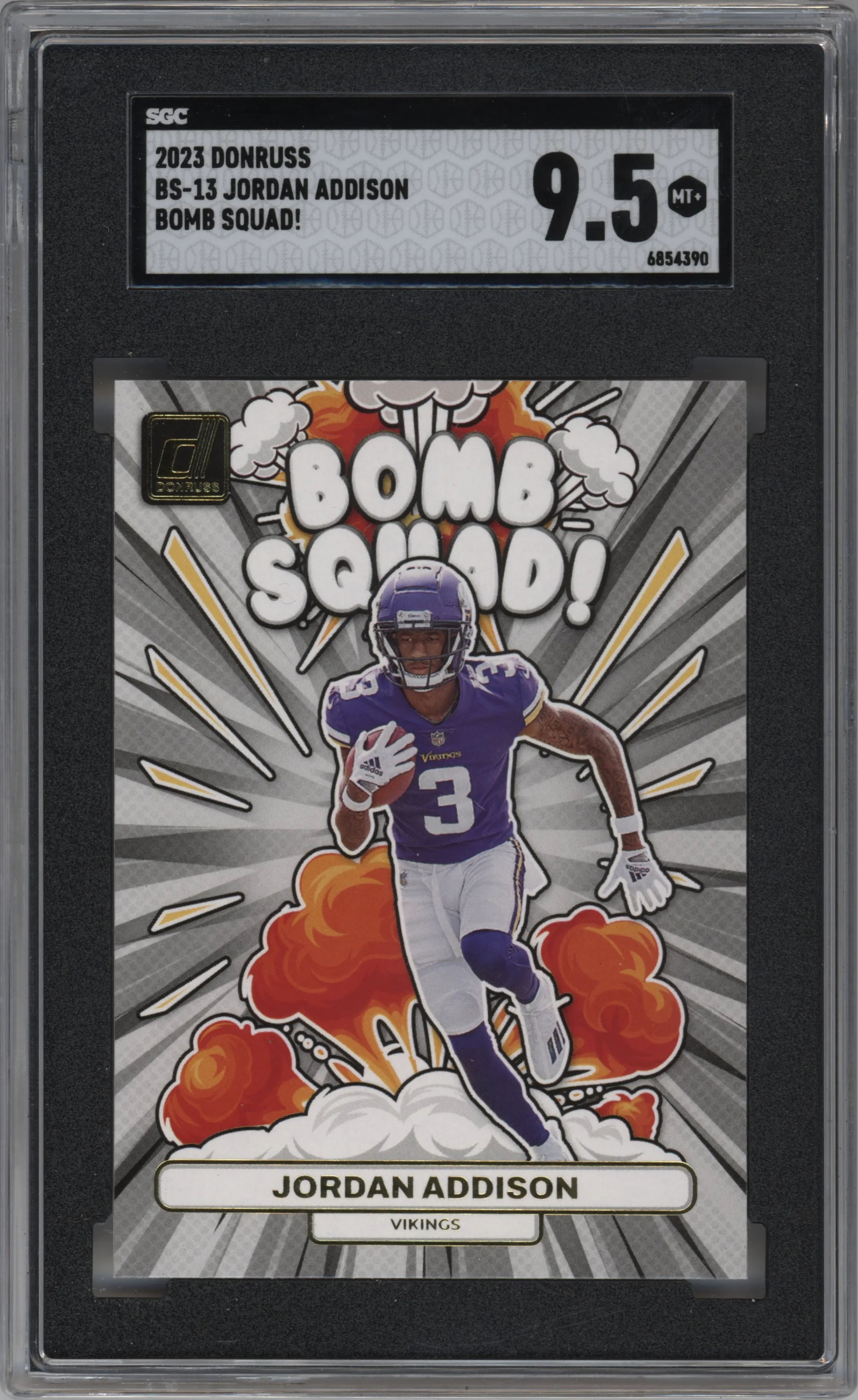 2023 Panini Donruss Bomb Squad Jordan Addison SGC 9.5