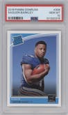 Saquon Barkley from the 2018 Panini Donruss set graded by PSA and given an overall grade of 10.