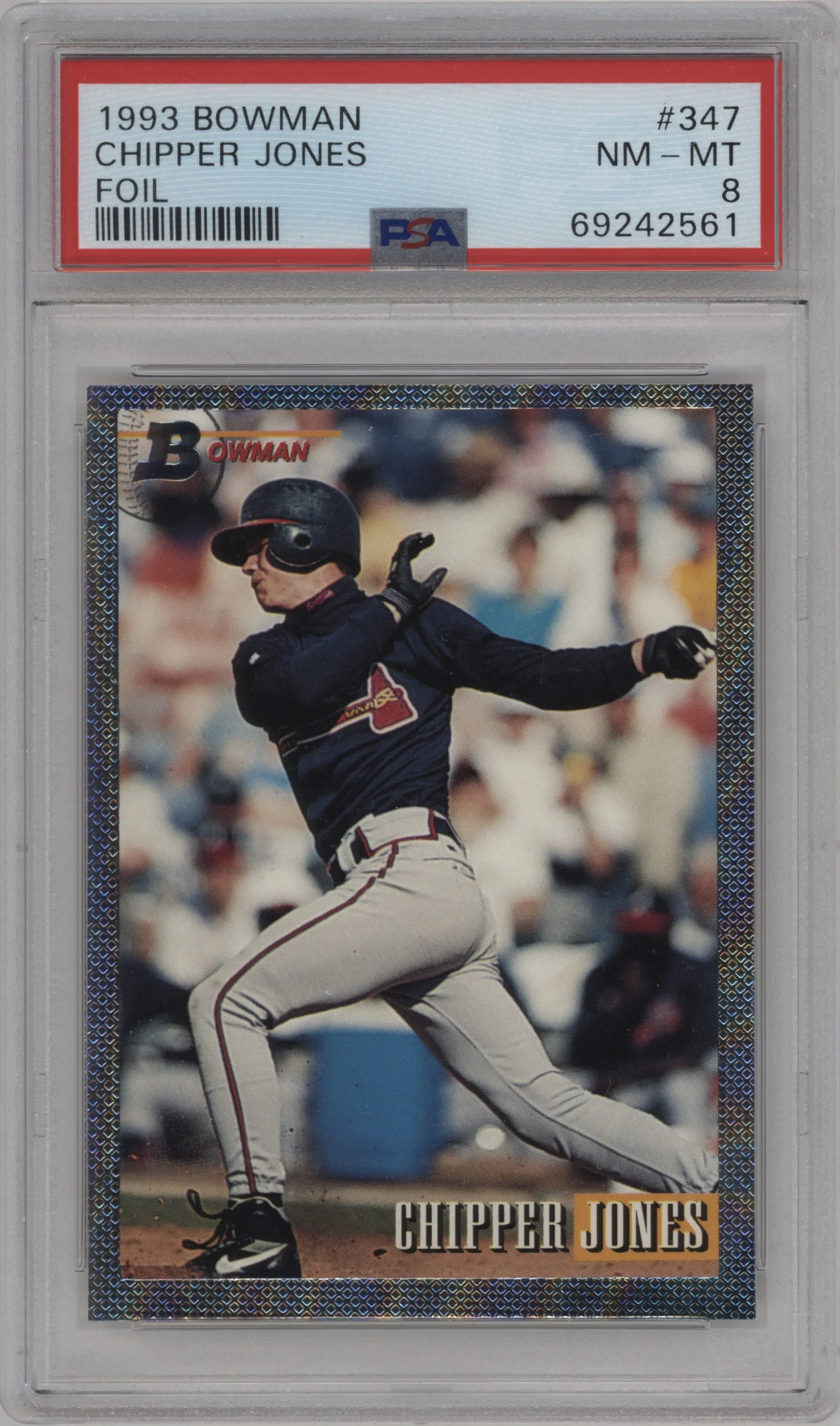 1993 Bowman Chipper Jones Foil #347 PSA 8