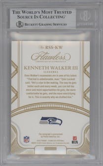 Kenneth Walker III from the 2022 Panini Flawless set graded by Beckett and given an overall grade of 9.