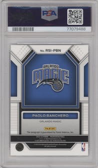 Paolo Banchero from the 2022-23 Panini Prizm  set graded by PSA and given an overall grade of 10.