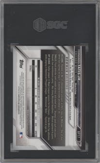 Fernando Tatis Jr. from the 2016 Bowman set graded by SGC and given an overall grade of 9.