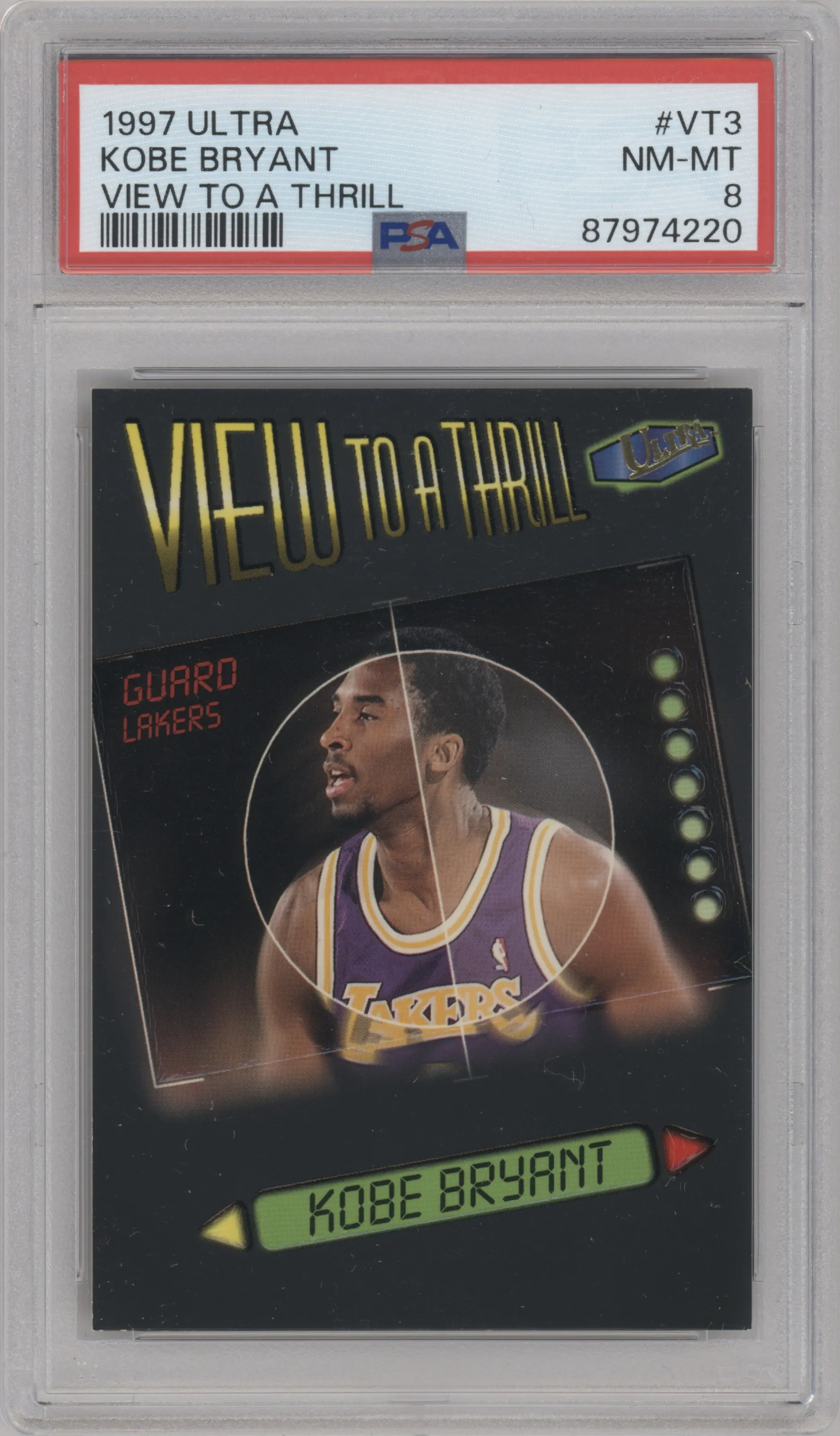1997 Fleer Ultra View to a Thrill Kobe Bryant #3VT PSA 8