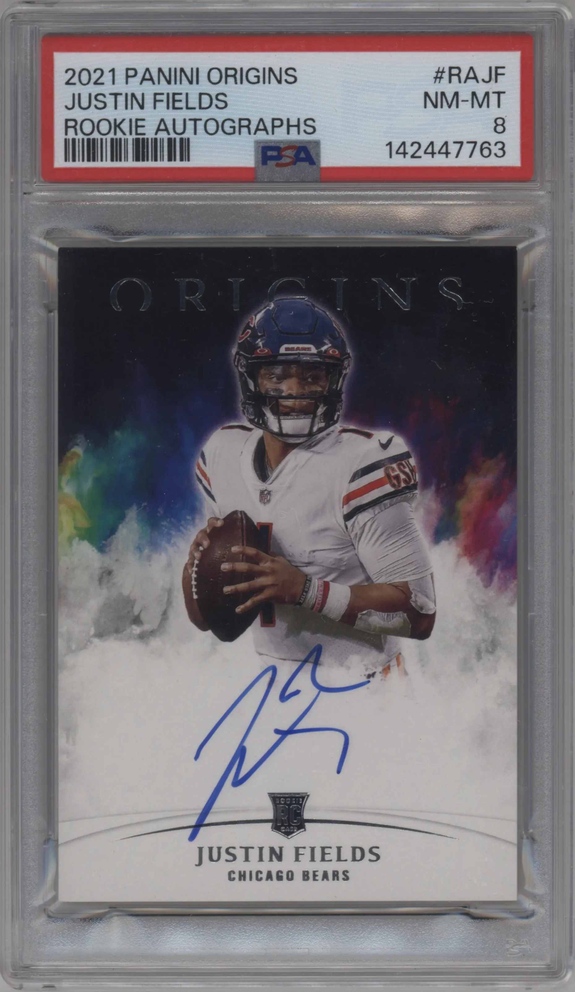 2021 Panini Origins Rke.Auto Justin Fields #RA-JF PSA 8