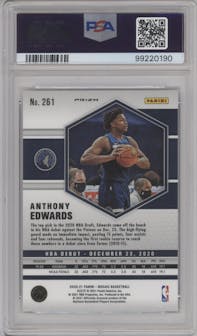 Anthony Edwards from the 2020-21 Panini Mosaic set featuring a Pink Camo parallel graded by PSA and given an overall grade of 10.