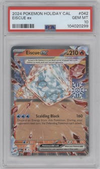 Eiscue ex from the 2024 Pokemon SV set graded by PSA and given an overall grade of 10.