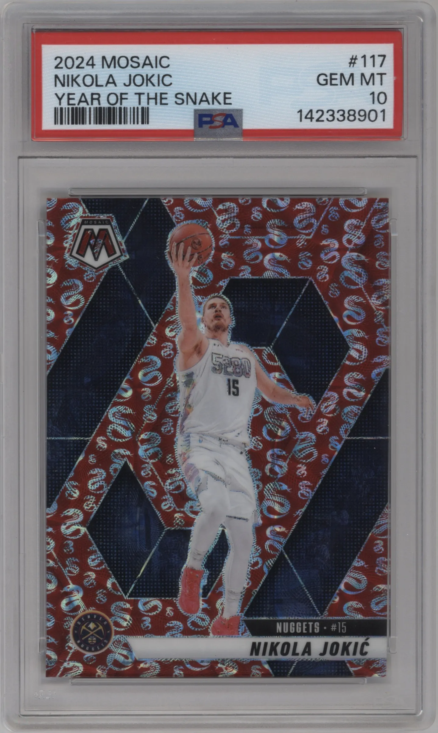 2024 Panini Mosaic Nikola Jokic Year of the Snake Mosaic #117 PSA 10