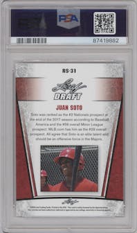 Juan Soto from the 2018 Leaf Special Release  set graded by PSA and given an overall grade of 10.