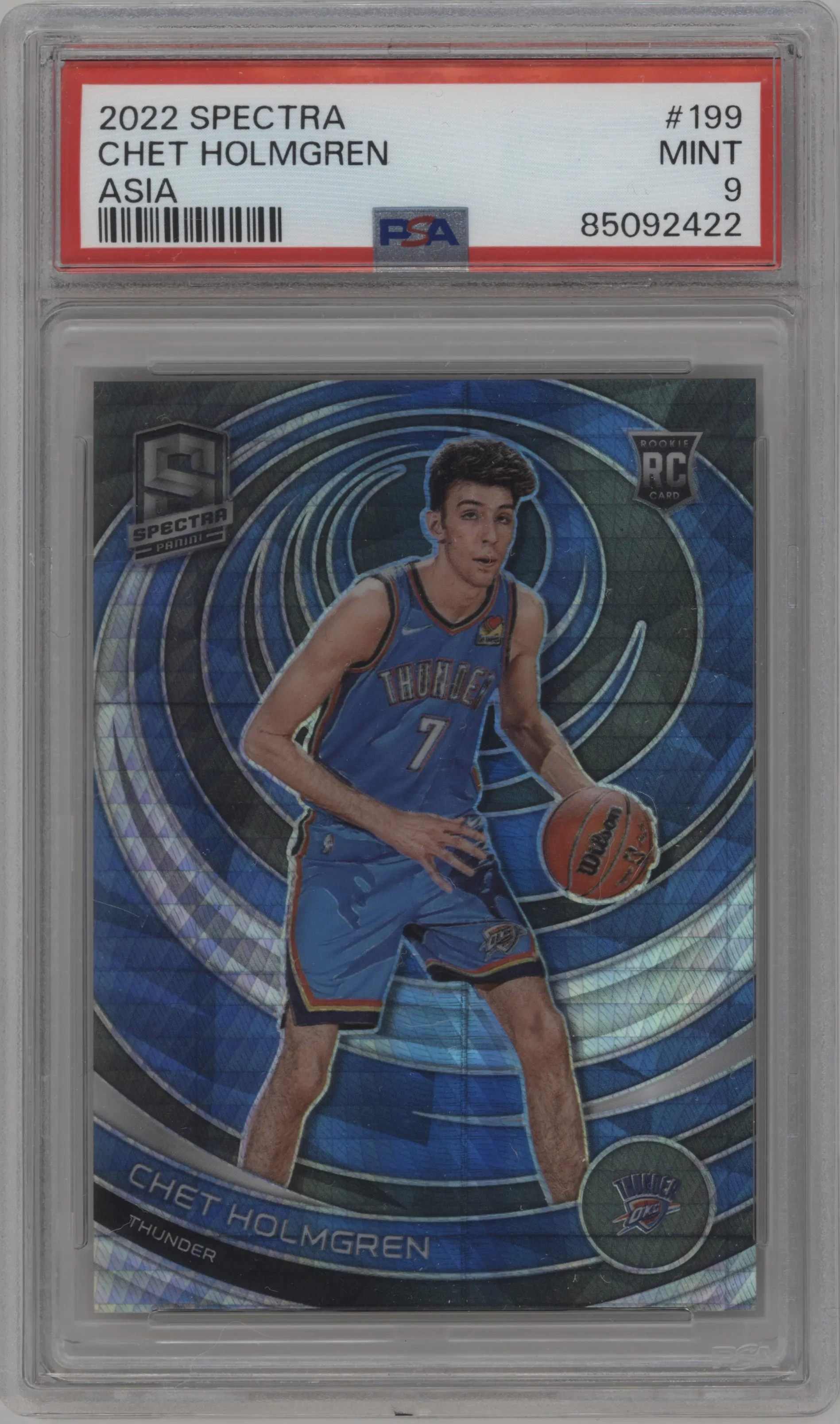 2022 Panini Spectra Chet Holmgren Asia #199 PSA 9