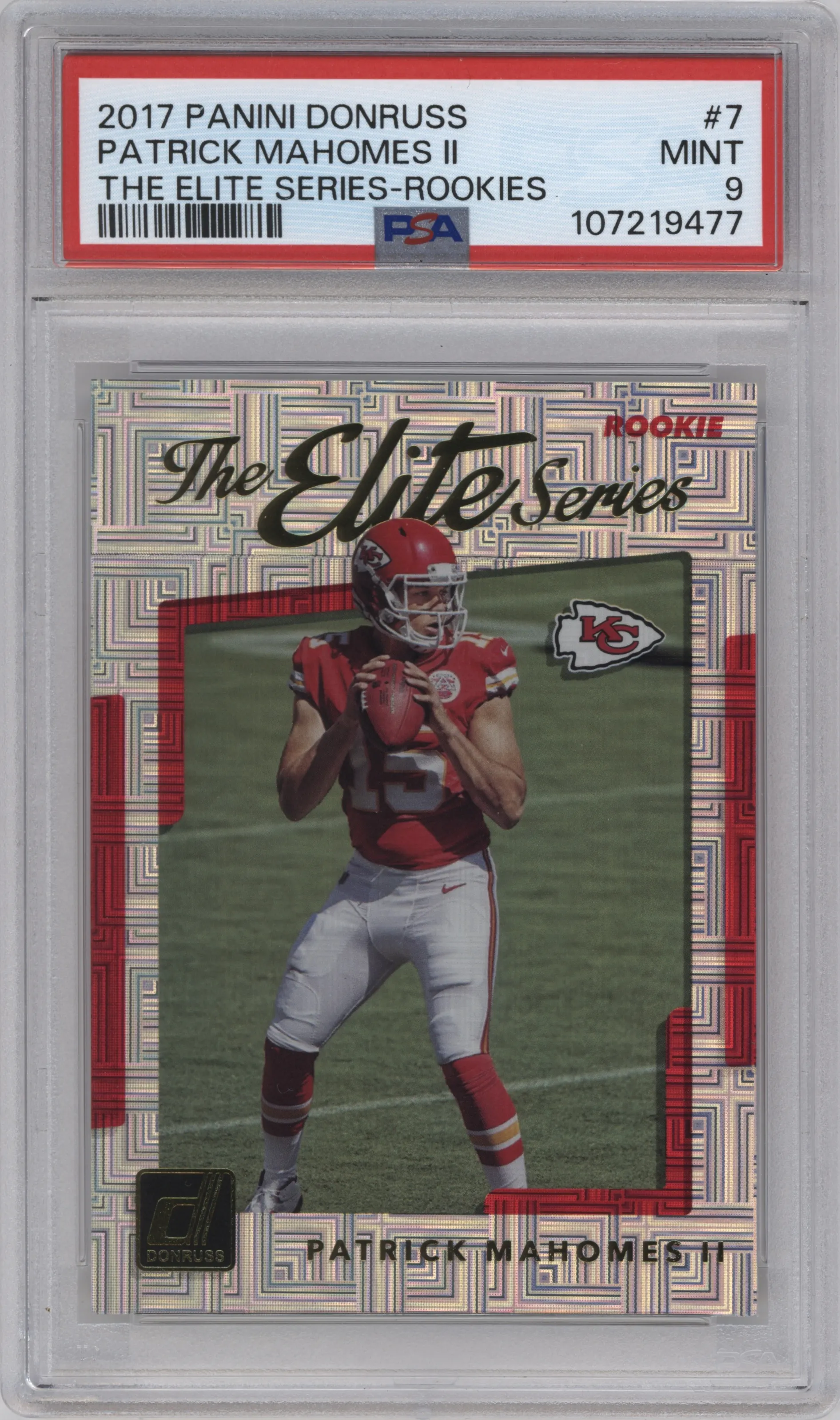 2017 Panini Donruss The Elite Series Rke. Patrick Mahomes II PSA 9