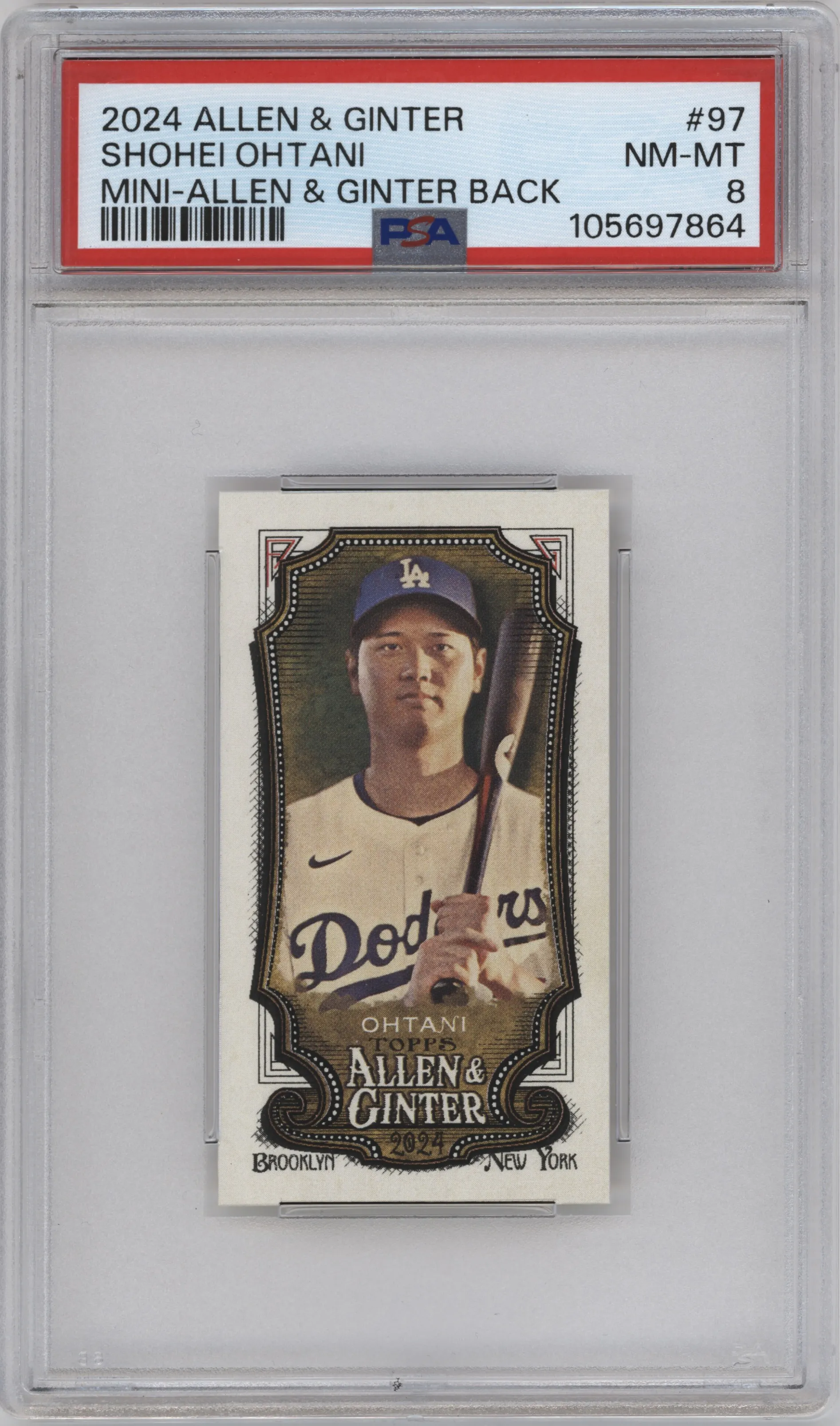 2024 Topps Allen & Ginter Mini Shohei Ohtani Allen & Ginter Back PSA 8