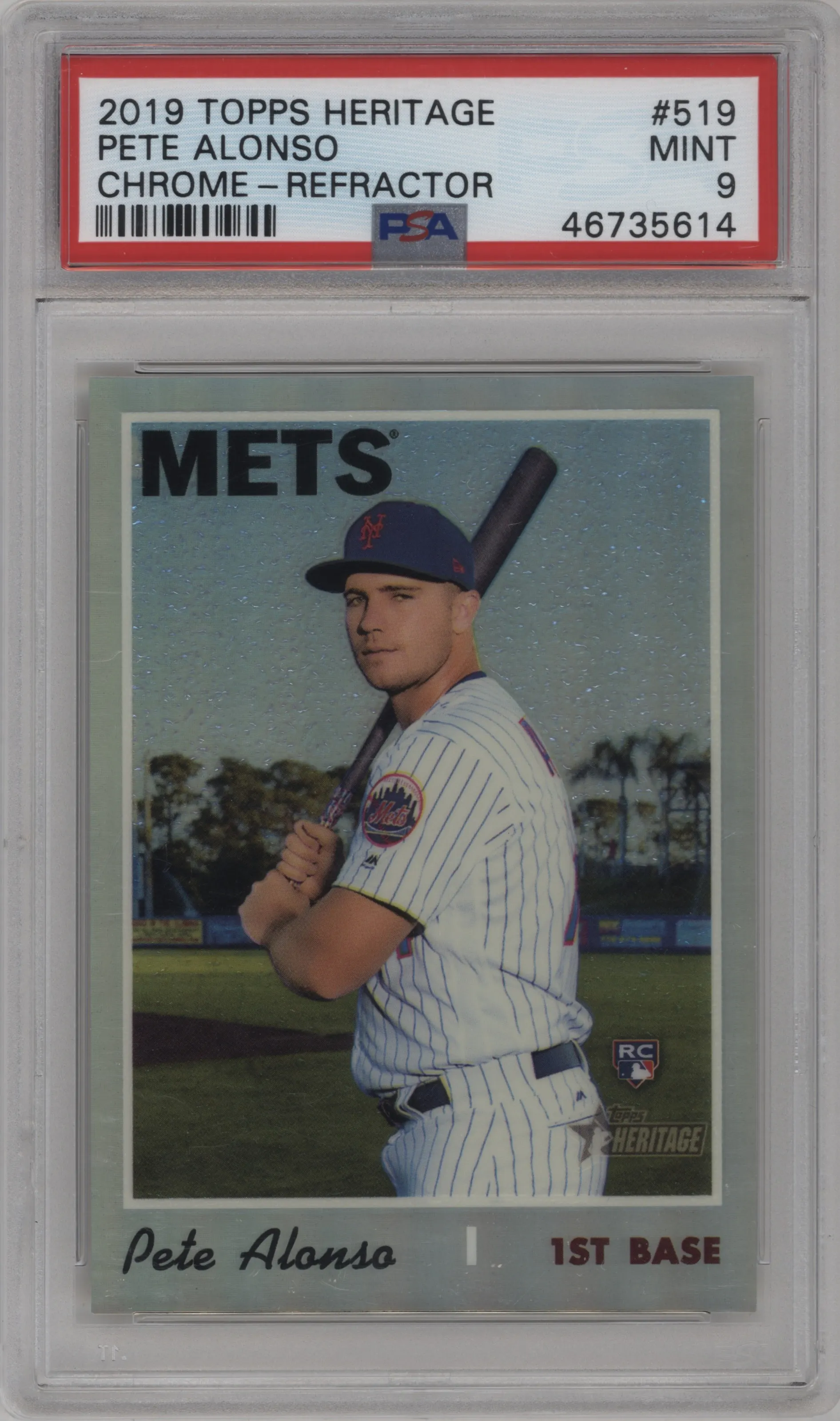 2019 Topps Heritage HN Chrome Pete Alonso Refractor PSA 9