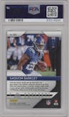 Saquon Barkley from the 2018 Panini Prizm set graded by PSA and given an overall grade of 10.