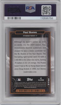 Paul Skenes from the 2024 Topps Cosmic Chrome set graded by PSA and given an overall grade of 10.