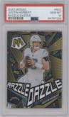 Justin Herbert from the 2023 Panini Mosaic set graded by PSA and given an overall grade of 10.
