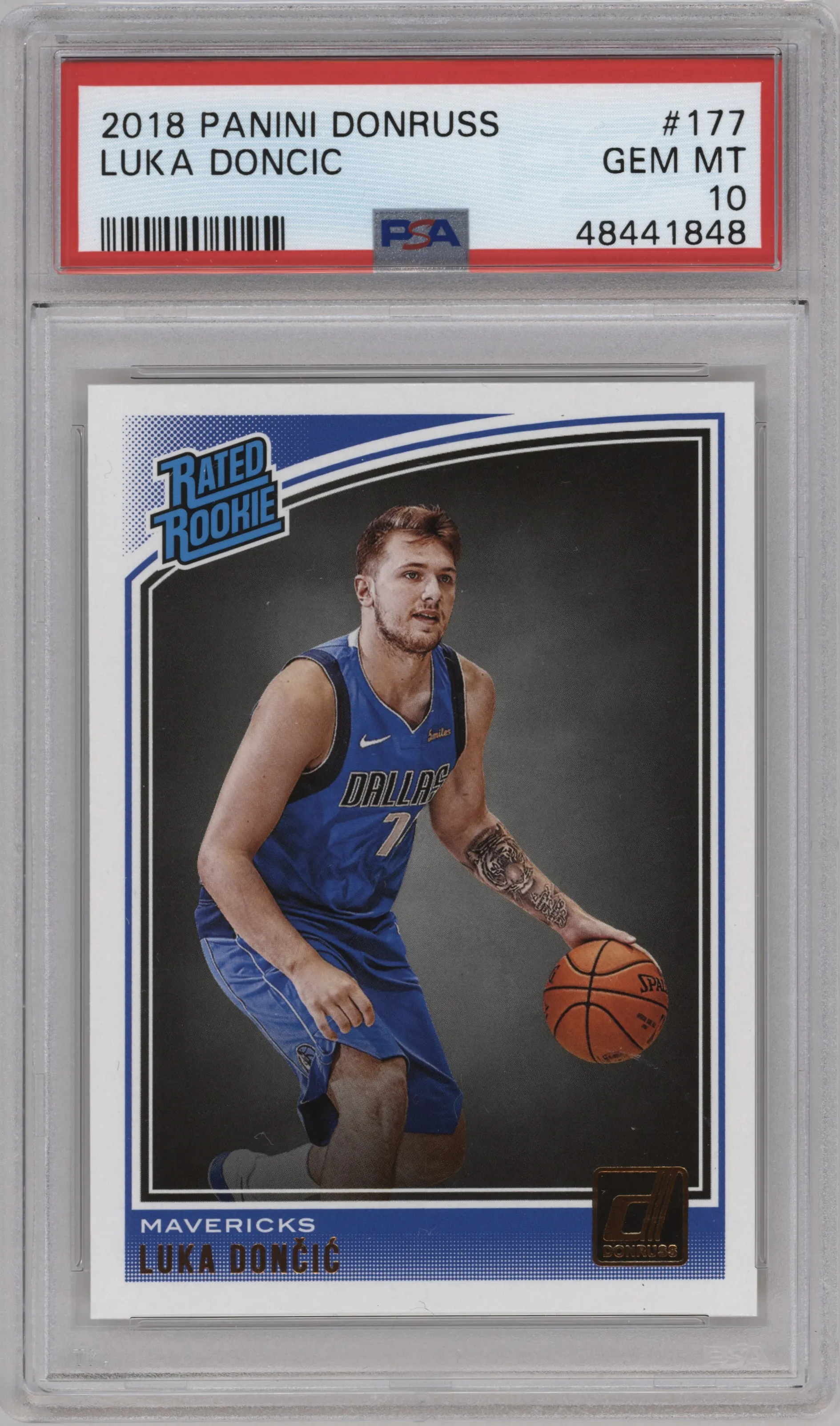 2018 Panini Donruss Rated Rookie Luka Doncic PSA 10