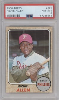 Richie Allen from the 1968 Topps set graded by PSA and given an overall grade of 8.