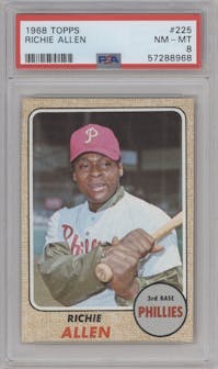 Richie Allen from the 1968 Topps set graded by PSA and given an overall grade of 8.