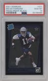 Micah Parsons from the 2021 Panini Donruss set featuring a Black Press Proof parallel graded by PSA and given an overall grade of 10.