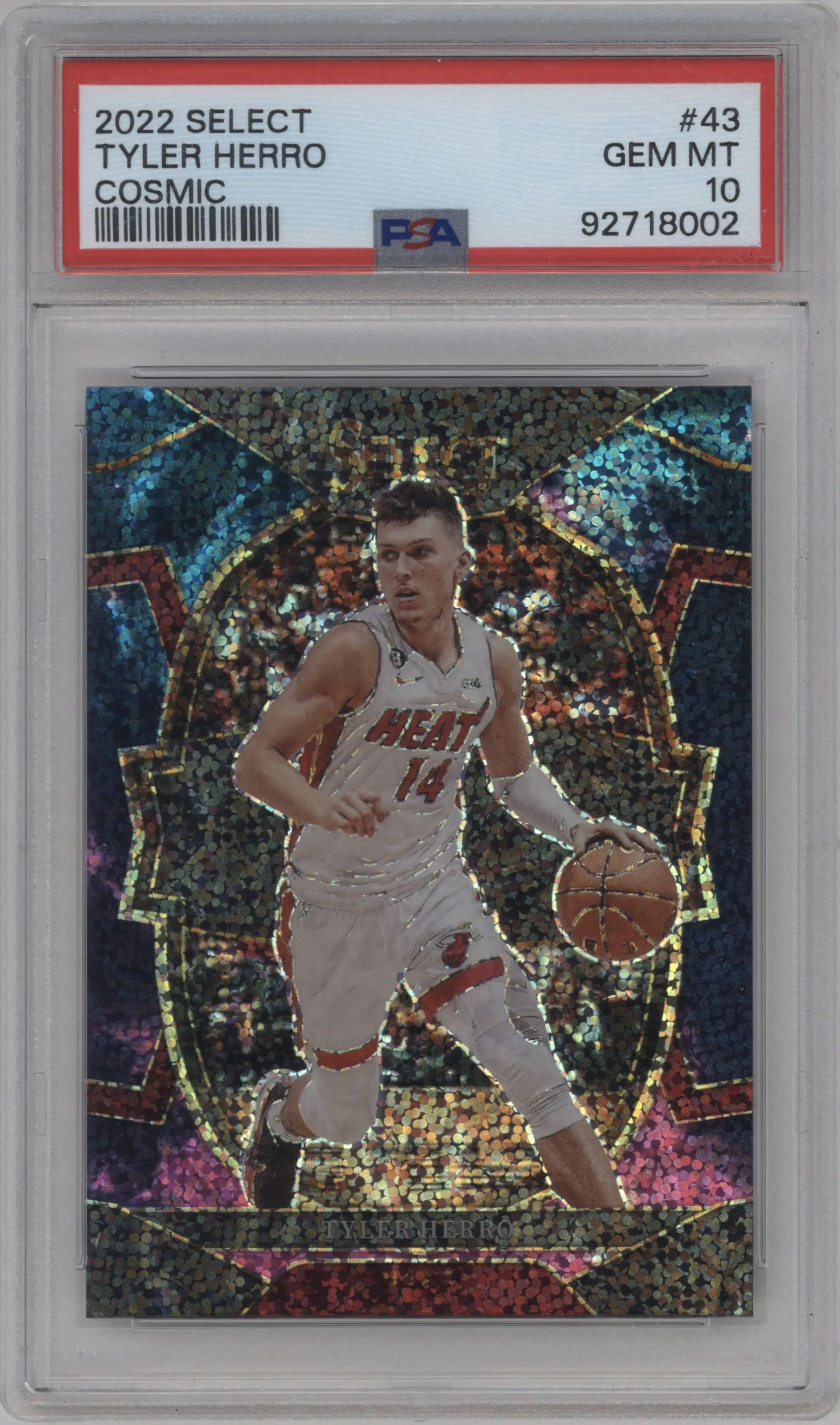2022 Panini Select Tyler Herro Cosmic #43 PSA 10