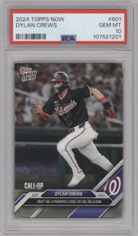 Dylan Crews from the 2024 Topps Now set graded by PSA and given an overall grade of 10.