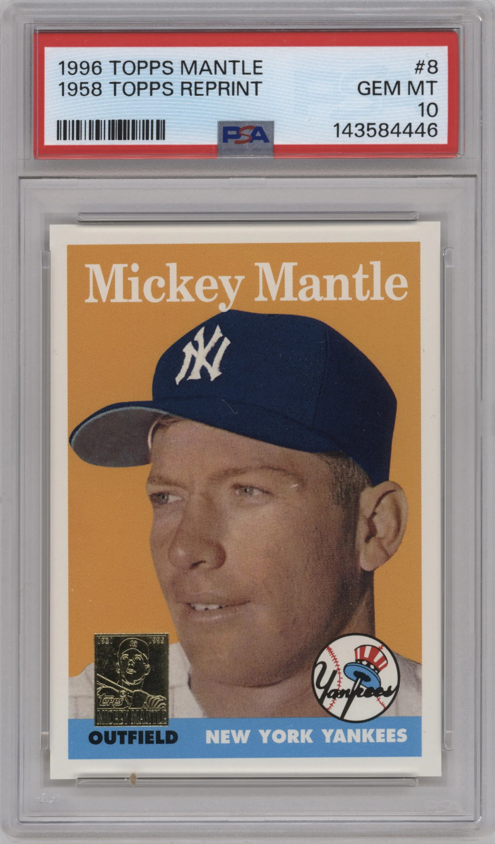 1996 Topps Commem.RP Finest Mickey Mantle #8 PSA 10