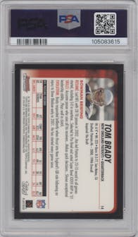 Tom Brady from the 2003 Bowman Chrome set graded by PSA and given an overall grade of 9.