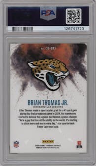 Brian Thomas Jr. from the 2024 Panini Phoenix set graded by PSA and given an overall grade of 10.
