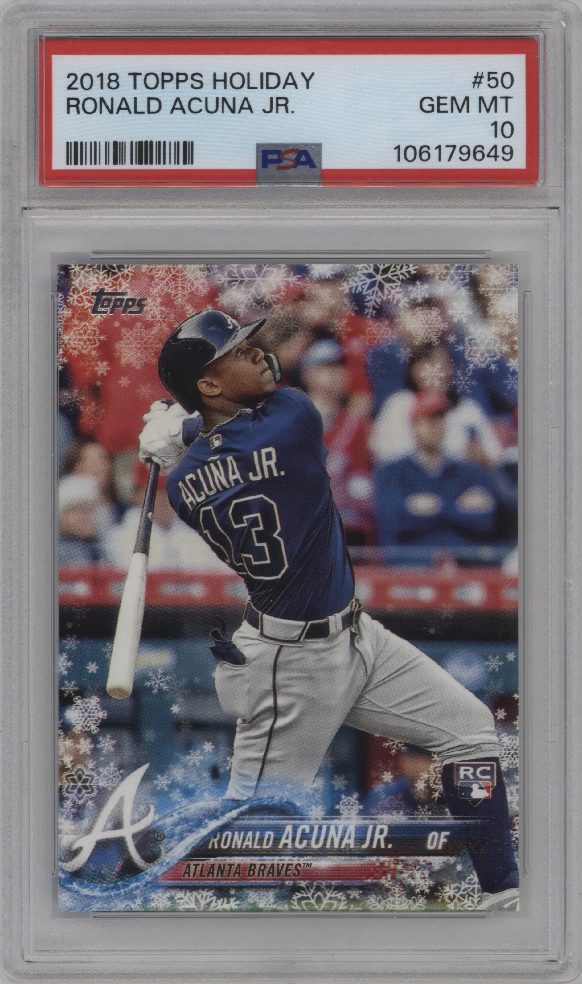 2018 Topps Holiday Ronald Acuna Jr. PSA 10