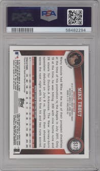 Mike Trout from the 2018 Topps Archives set graded by PSA and given an overall grade of 10.