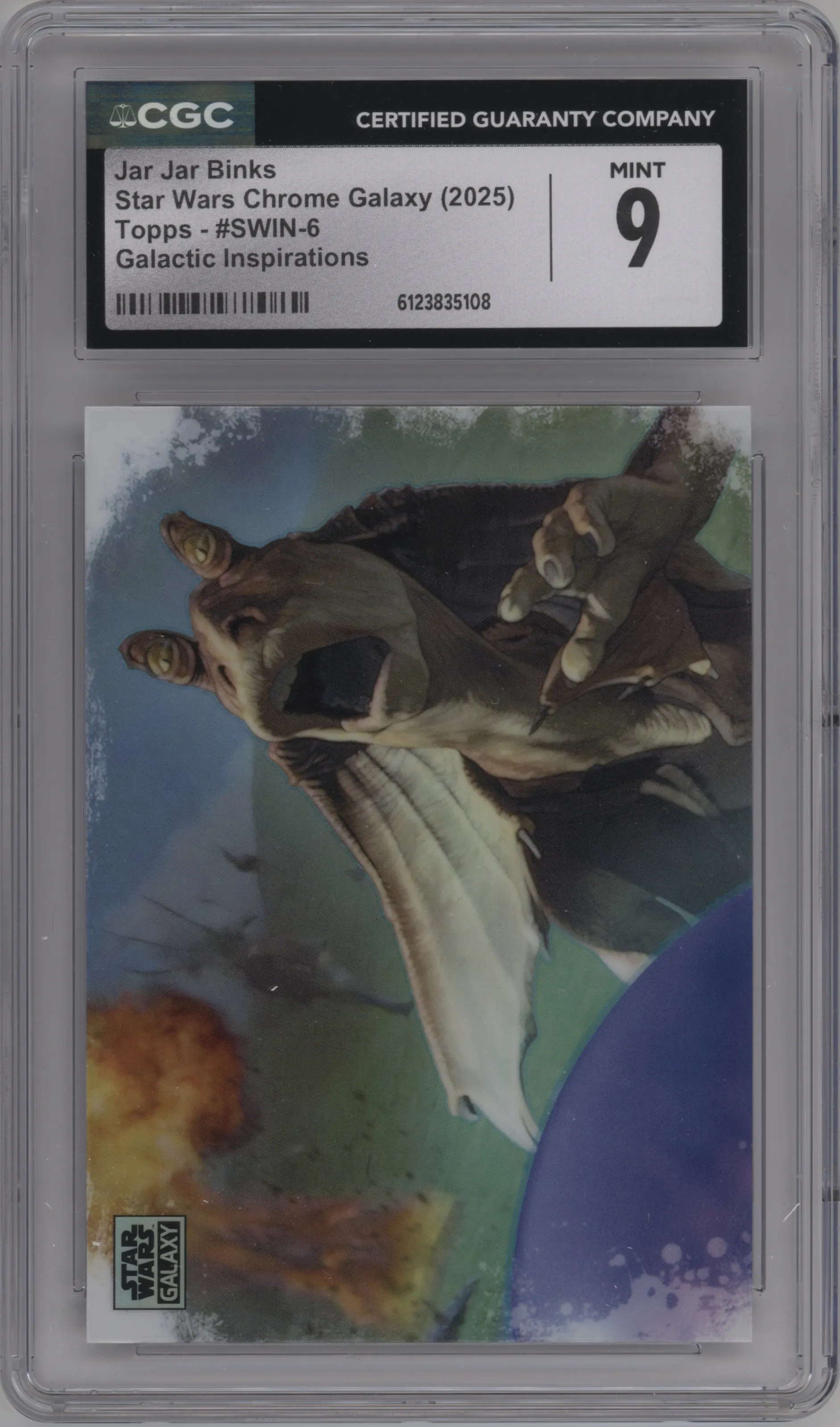 2025 Topps Chrome Star Wars Galaxy Galactic Inspirations Jar Jar Binks CGC 9