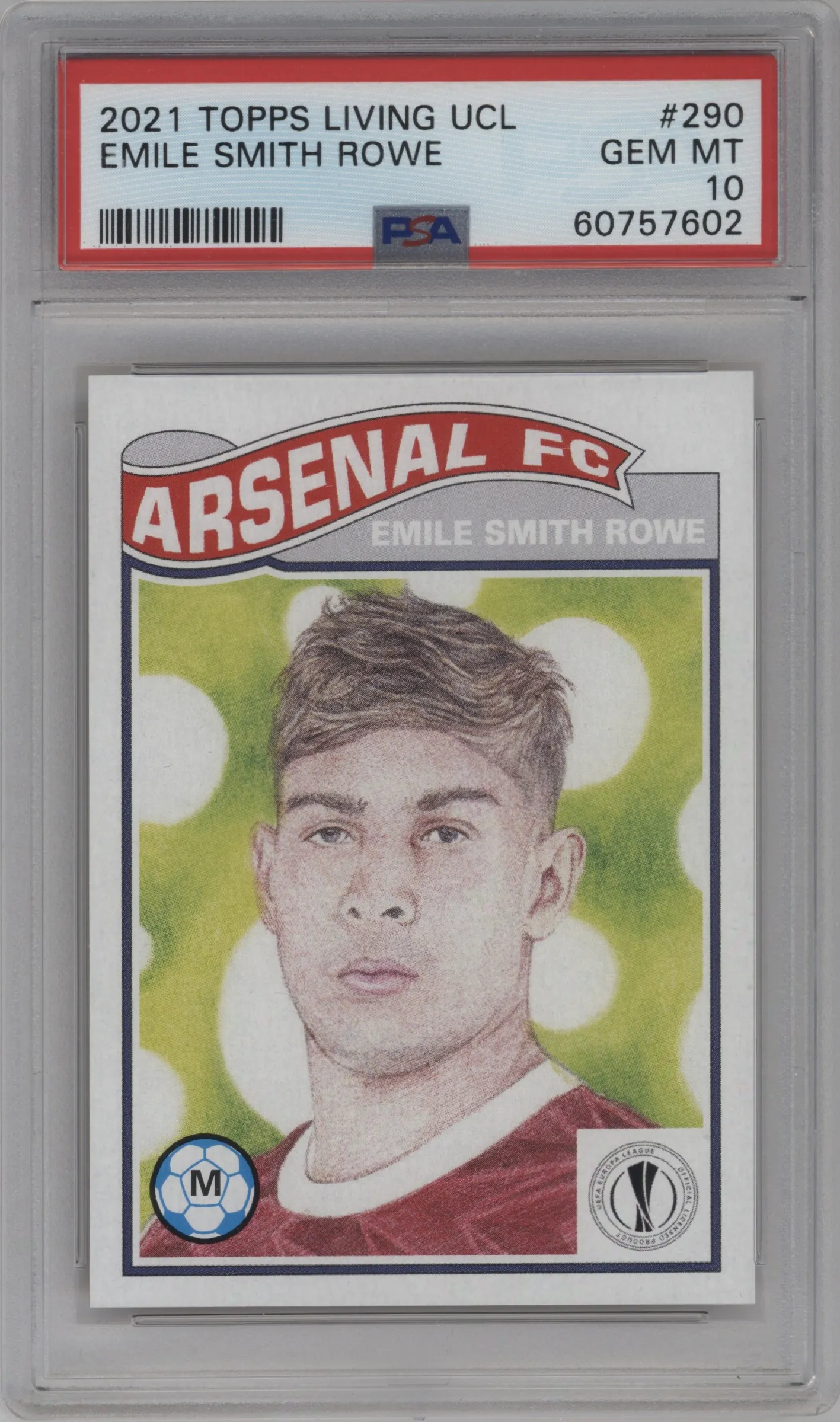 2020 Ultimate Topps Living Set UEFA CL 2021 Emile Smith Rowe PSA 10
