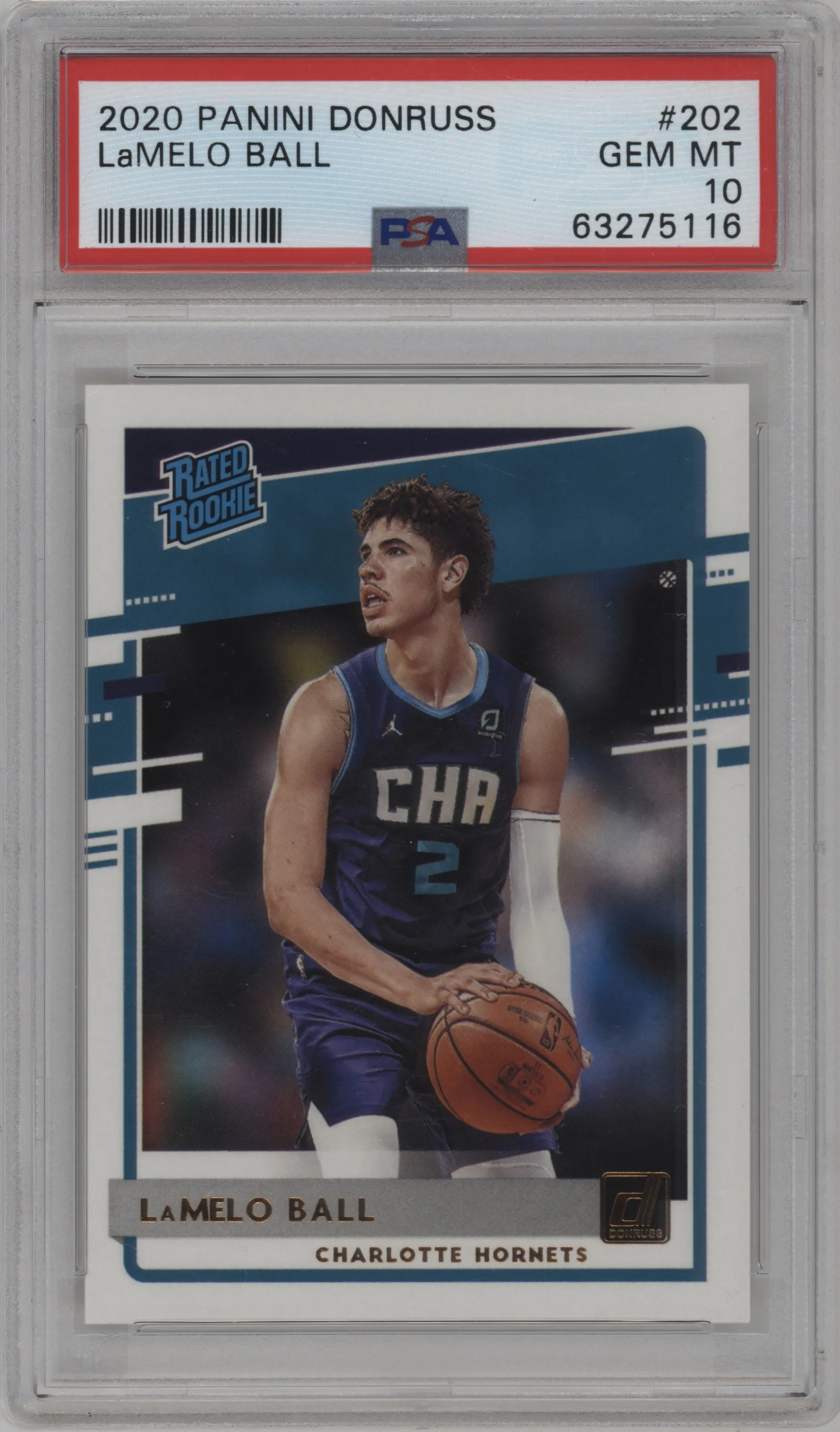 2020 Panini Donruss Rated Rookie LaMelo Ball #202 PSA 10