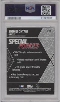 Shohei Ohtani from the 2018 Topps Stadium Club set graded by PSA and given an overall grade of 8.