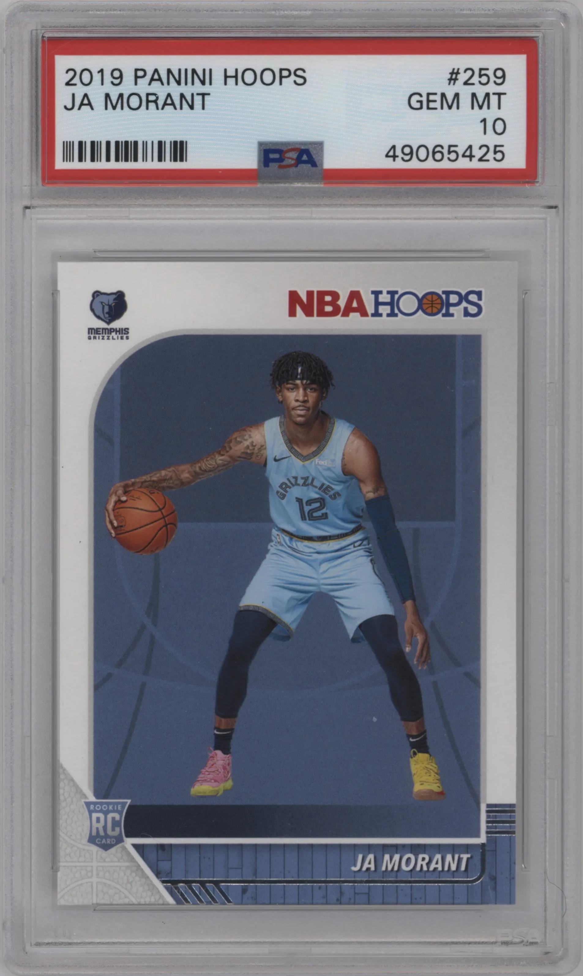 2019 Panini NBA Hoops Ja Morant PSA 10