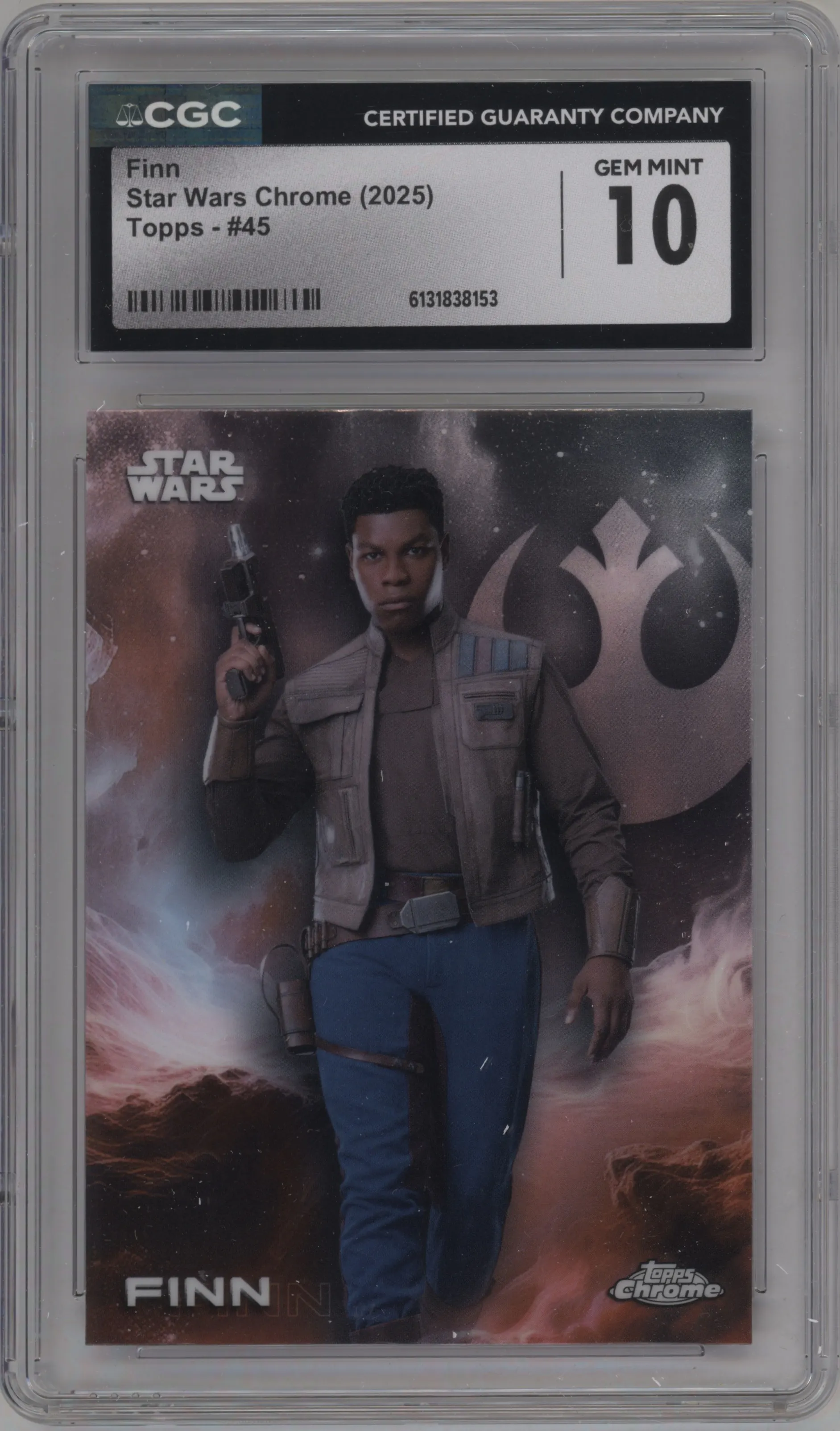 2025 Topps Chrome Star Wars Finn CGC 10